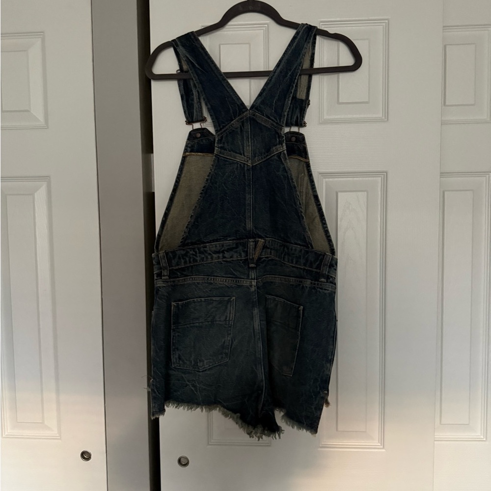 We the Free Sun Kissed Denim Zip-Front Short Overalls - Picture 4 of 4